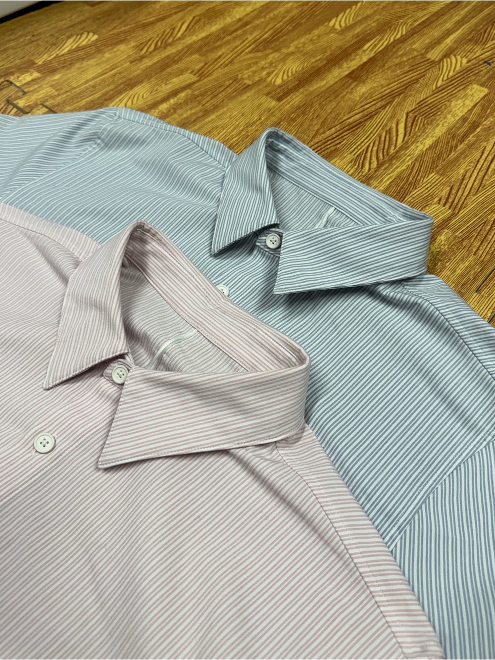 NICE! Lot Of 2 Men's Lululemon New Venture Pink & Blue Long-Sleeve Shirts Size L